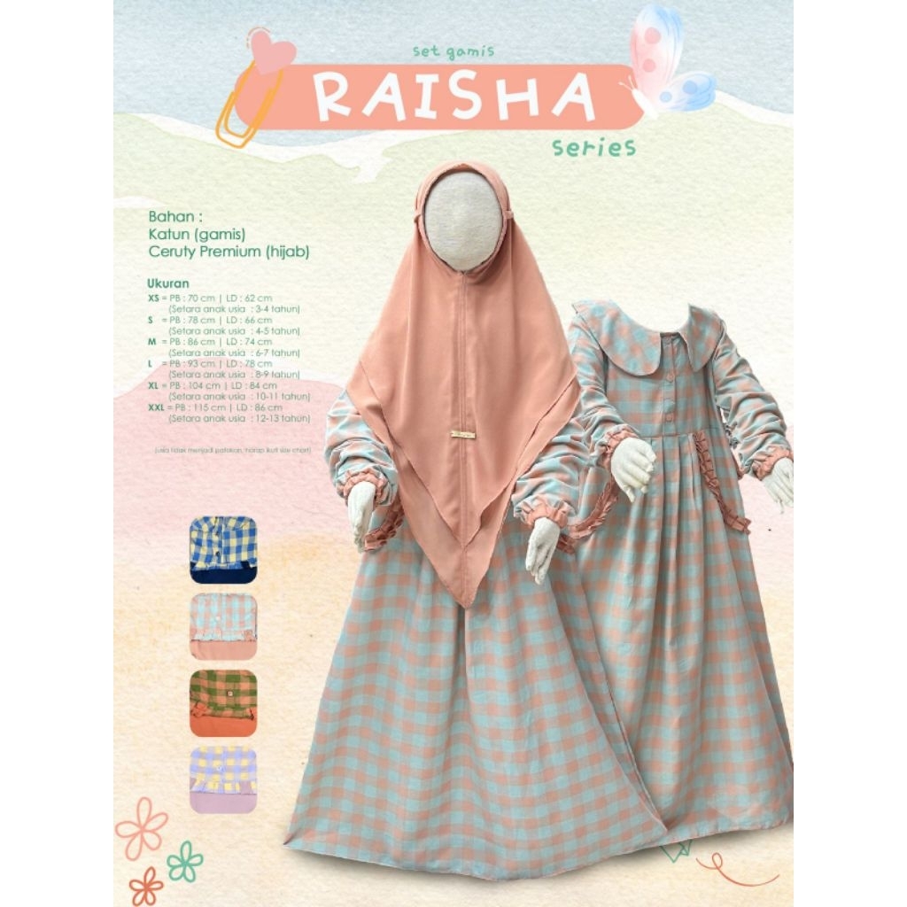 Gamis set hijab anak bahan katun premium jilbab ceruty babydoll premium