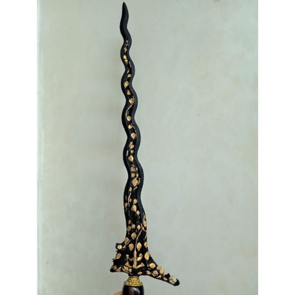 Keris Jawa Antik Megantoro Lung Gandu Kinatah Alusan Warangka Ladrang Jogja