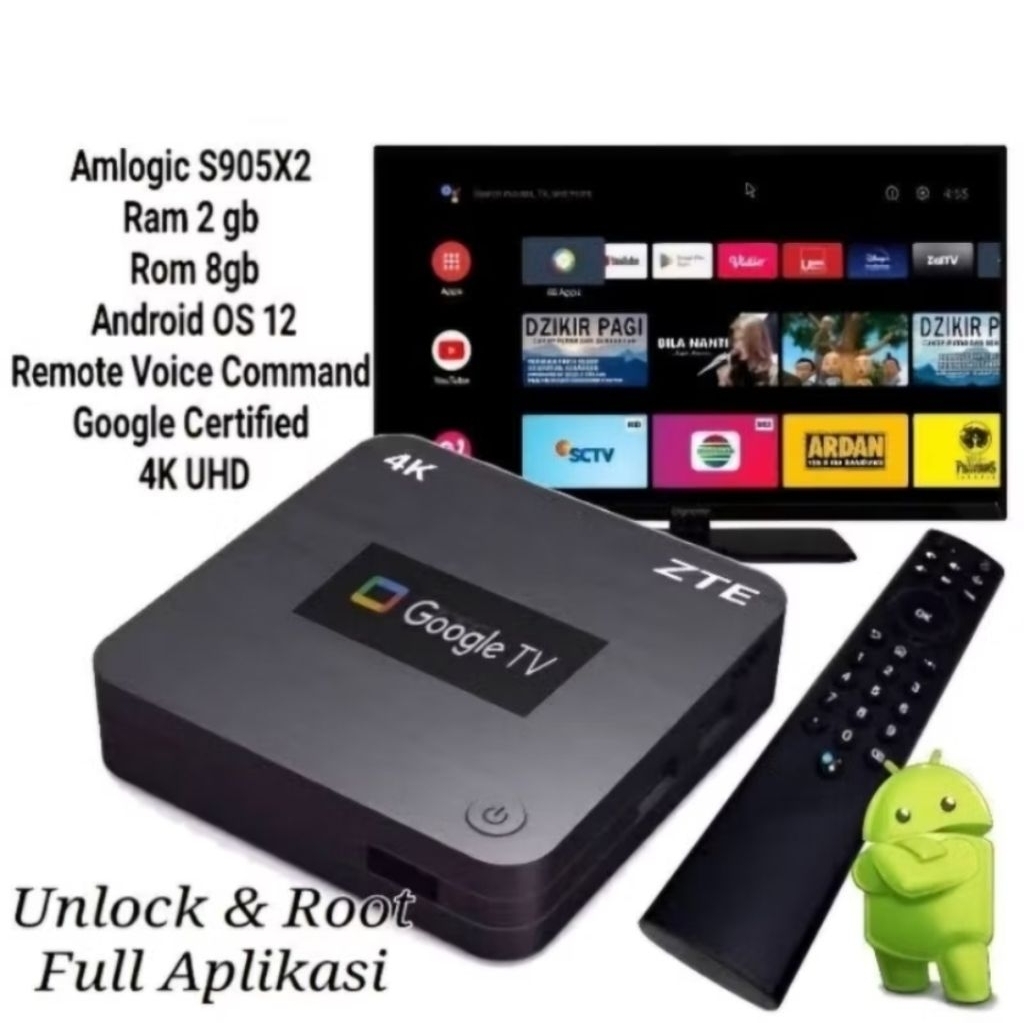 Stb V5 Set Top Box Android TV/Google TV Unlock Root (V5 = Android 12) Sudah Root Dan Unlock
