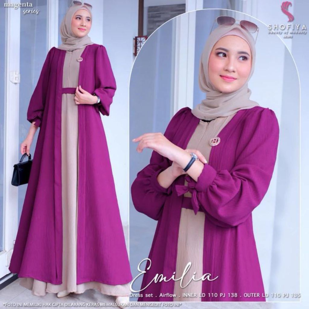 gamis emilia/gamis outer/gamis kekinian