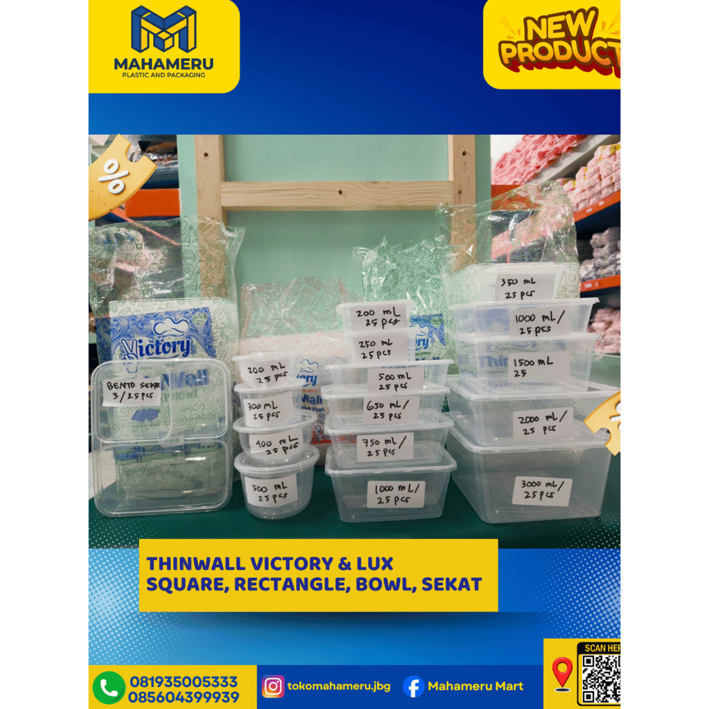 Thinwall Victory & LUX Square 3000 2000 1500 1000 350, Rectangle 1000 750 650 500 300 250 200, Bowl 