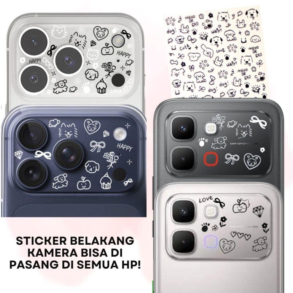 Cute Camera Lens Sticker Set – Stiker Gemas HP KAMERA BELAKANG KOREAN CUTE GEMAS GIRLIE STIKER CAMER