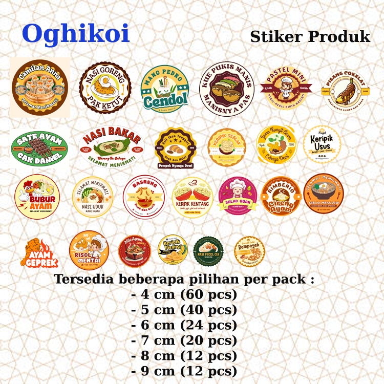 Stiker / Label Produk Makanan