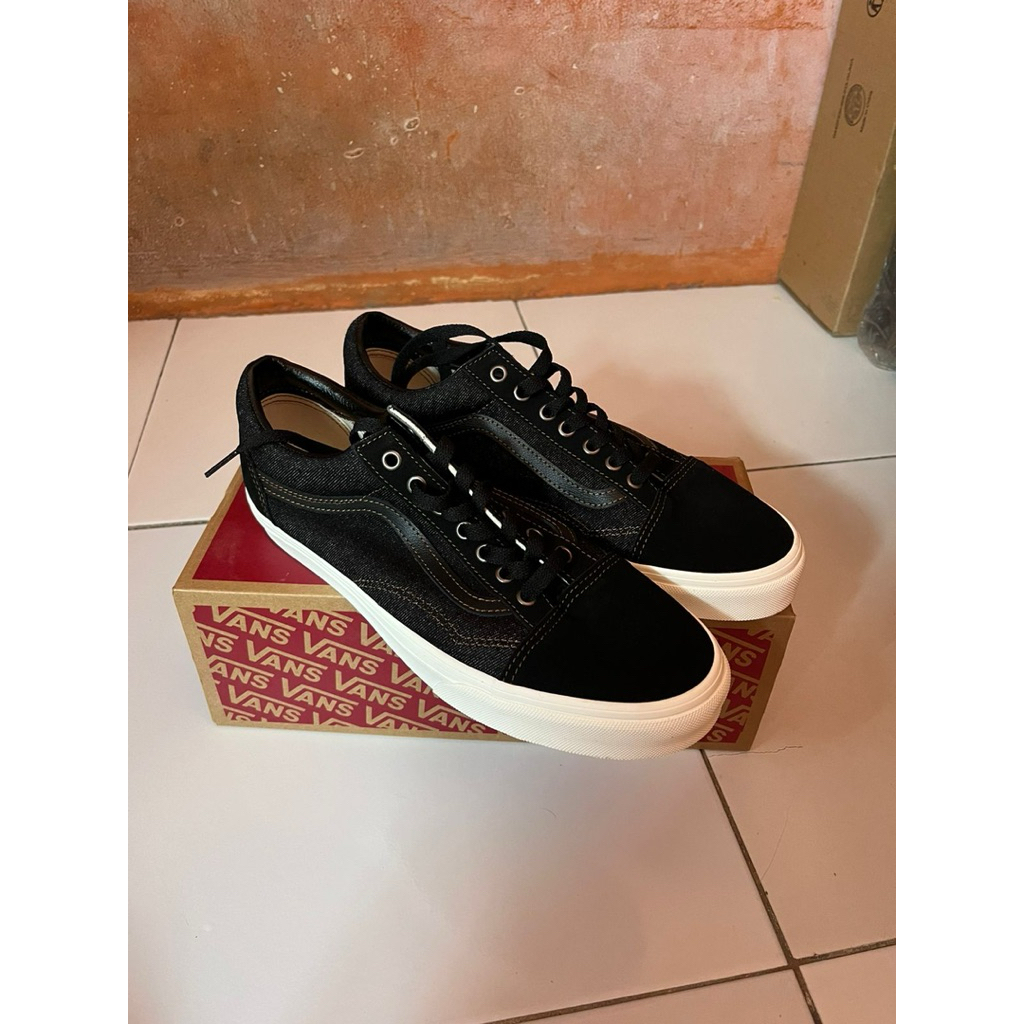 Sepatu Vans Old Skool "Denim Black Marshmallow" 100% ORIGINAL