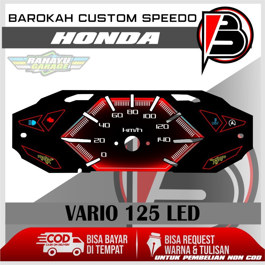 PAPAN SPEEDOMETER CUSTOM HONDA VARIO 125 LED DESAIN BARU