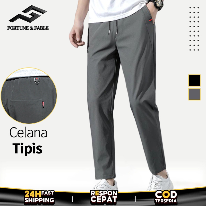 Celana Pria Kain Stretch Empat Sisi Celana Panjang Pria Casual Elastisitas Tinggi Cocok untuk Gaya C