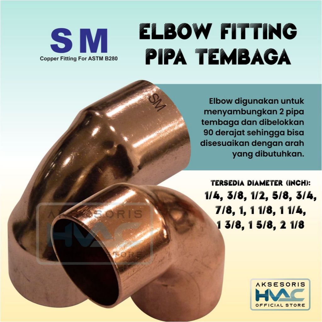Elbow Pipa Tembaga SM Aksesoris & Fitting Sambungan Pipa