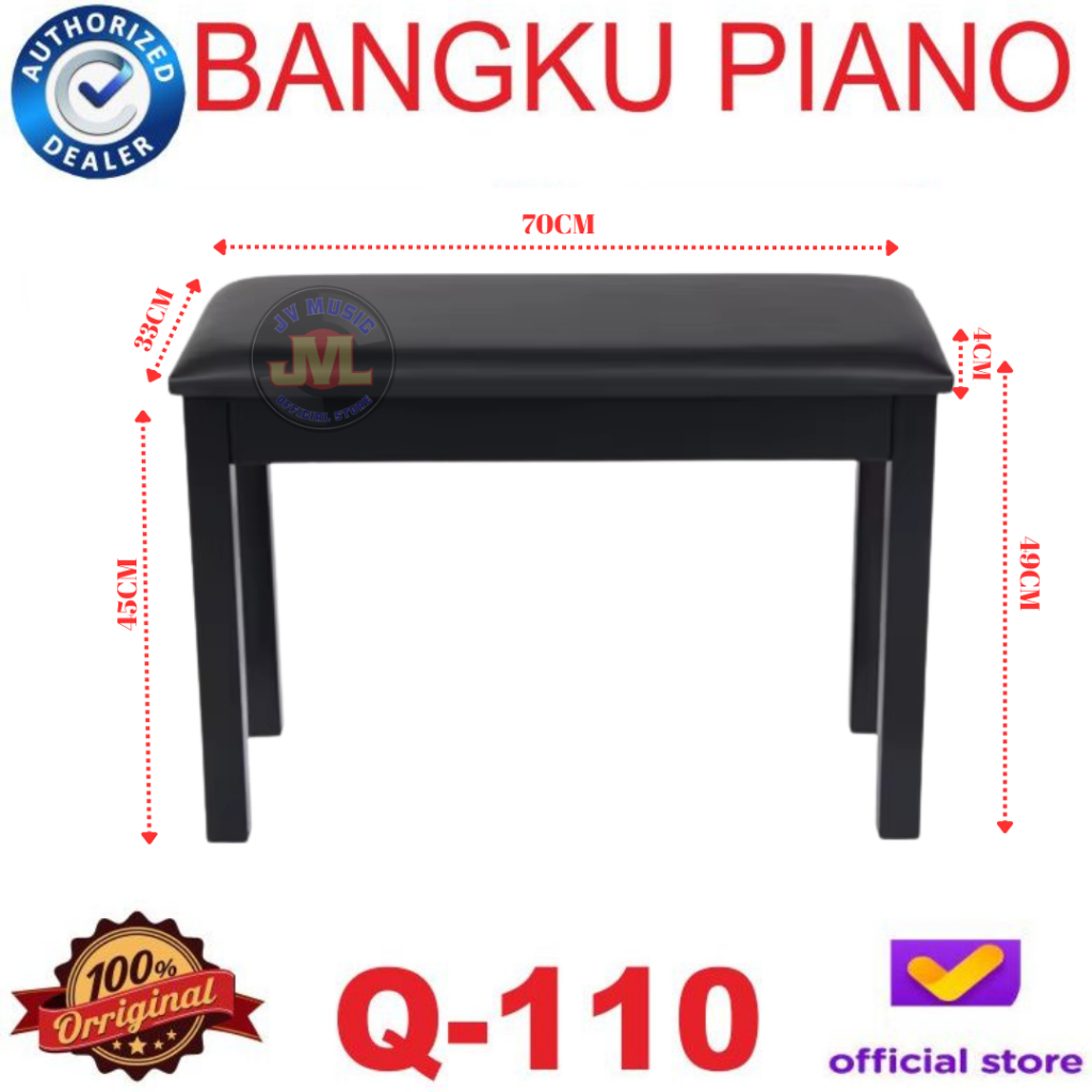 Kursi Piano 4 Kaki Lemari Tempat Buku Chair Busa Kuat Kayu Bangku Piano