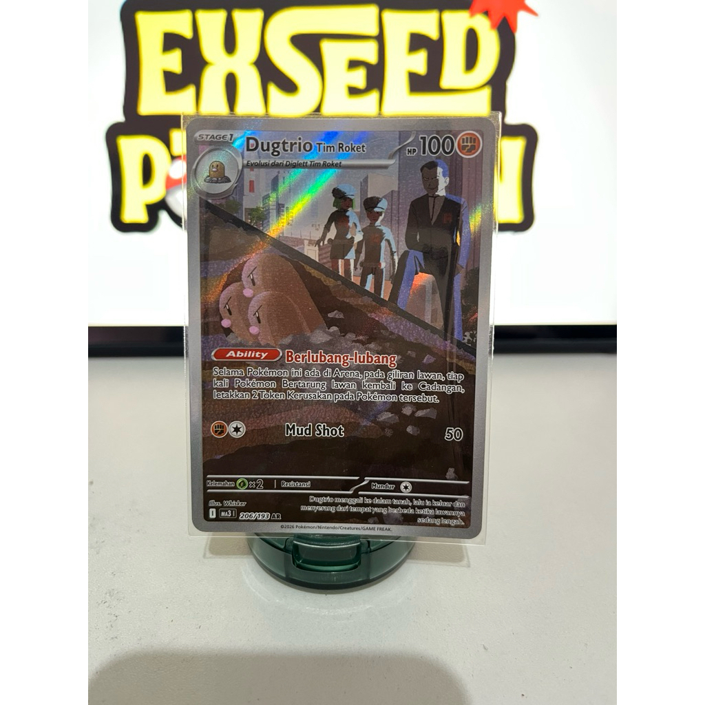 Dugtrio Tim Roket AR-Kartu TCG Pokemon