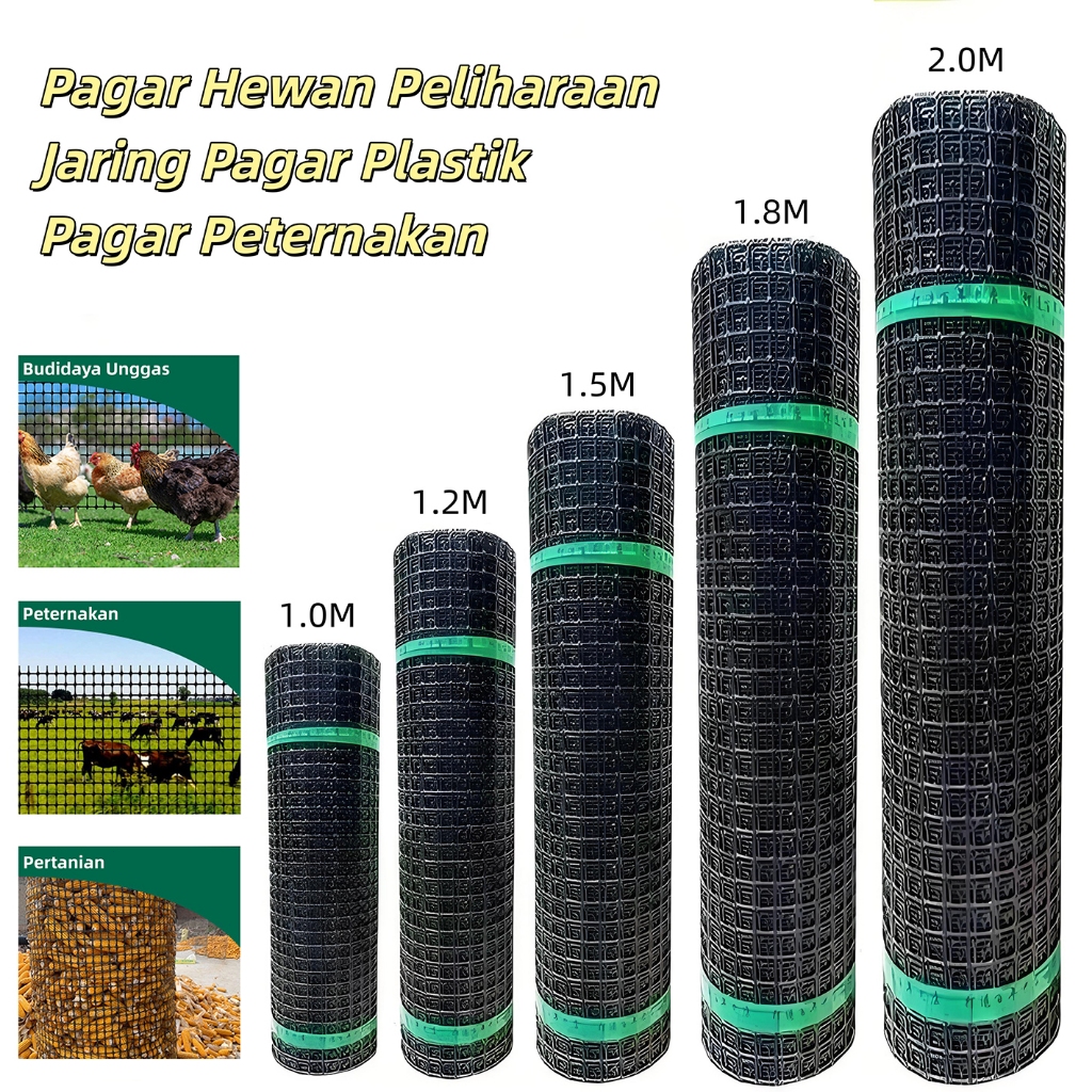 Jaring Plastik HDPE Tahan Air Tahan Matahari Jaring pagar Ayam Pagar Jaring Kebun Pagar Peternakan