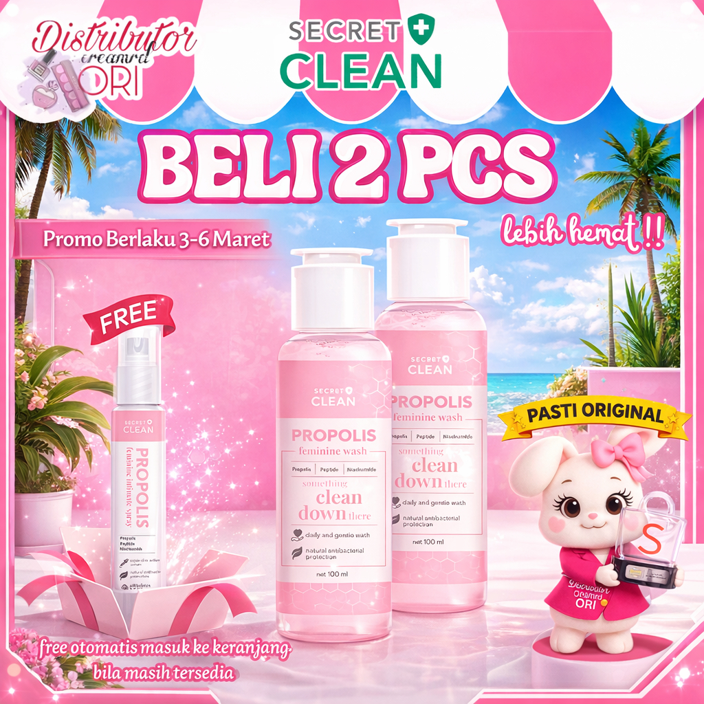 Secret Clean Propolis Feminine Wash 100ml pink