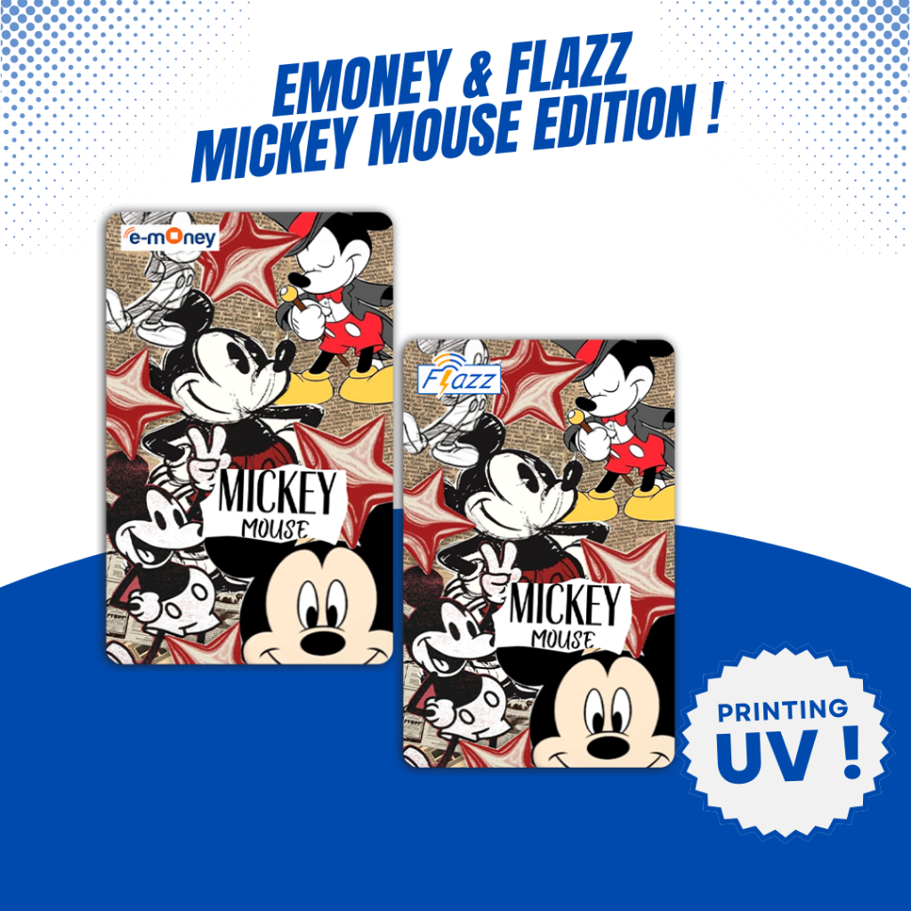 Emoney / Flazz Gen 2 Edisi Mickey Mouse - Custom Kartu Etoll Mandiri BCA - Support NFC