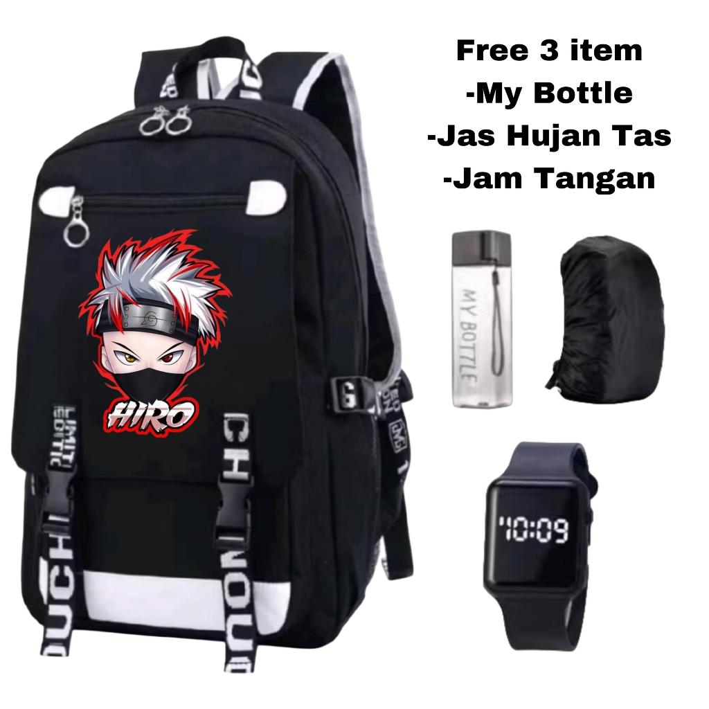 Tas Ransel Kakashi Naruto Anak Kanvas Kekinian - Tas Anak Cowok Canvas Gambar Evos Ringan Sekolah SD