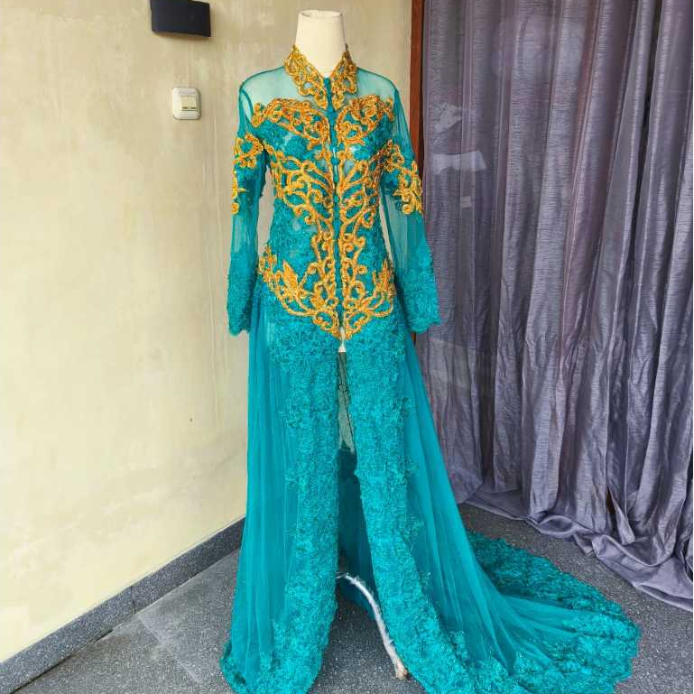 Kebaya Pengantin Hijau Tosca 08