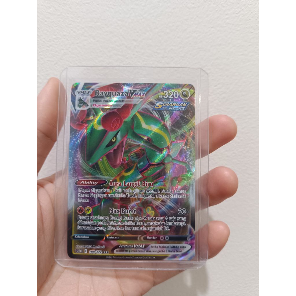 Kartu Pokemon Rayquaza VMAX RRR & Dragonite V RR Original TCG Indonesia
