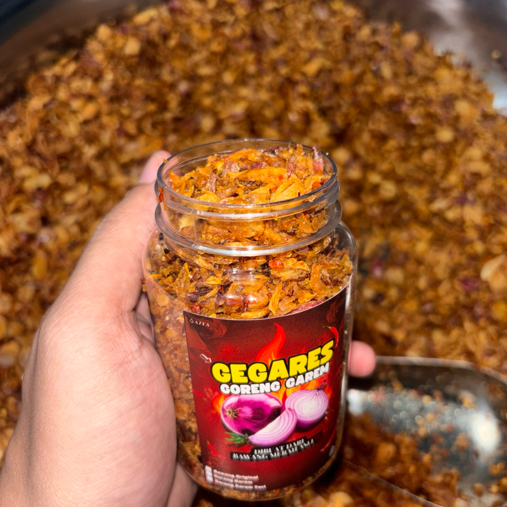 Bawang goreng garem pedas gurih khas betawi asli brebes 320ml jajanan cemilan lauk instan bumbu tabu