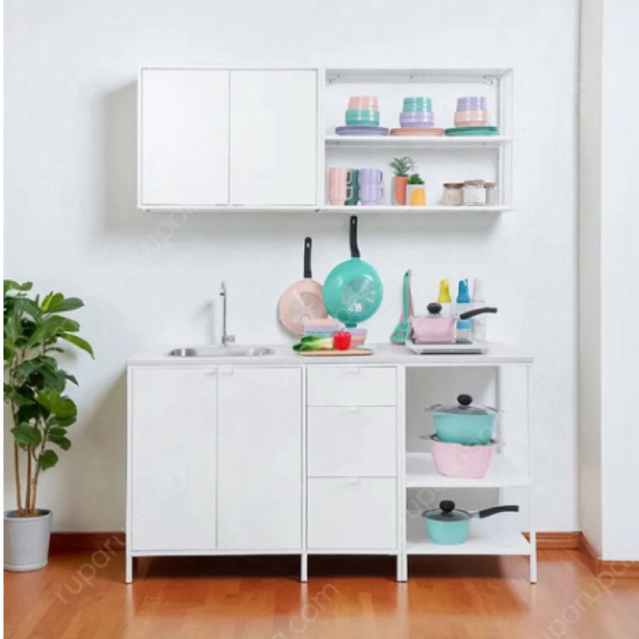 Kitchen set bahan metal INFORMA LORIS - putih