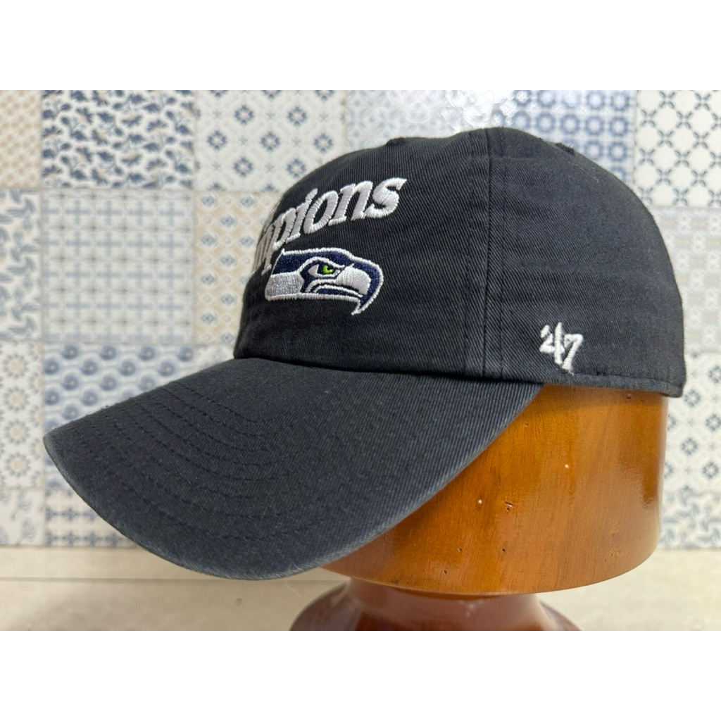 Topi Second Brand Branded Seattle Seahawk NFL Super Bowl Champions By 47 Forty Seven Original Full T