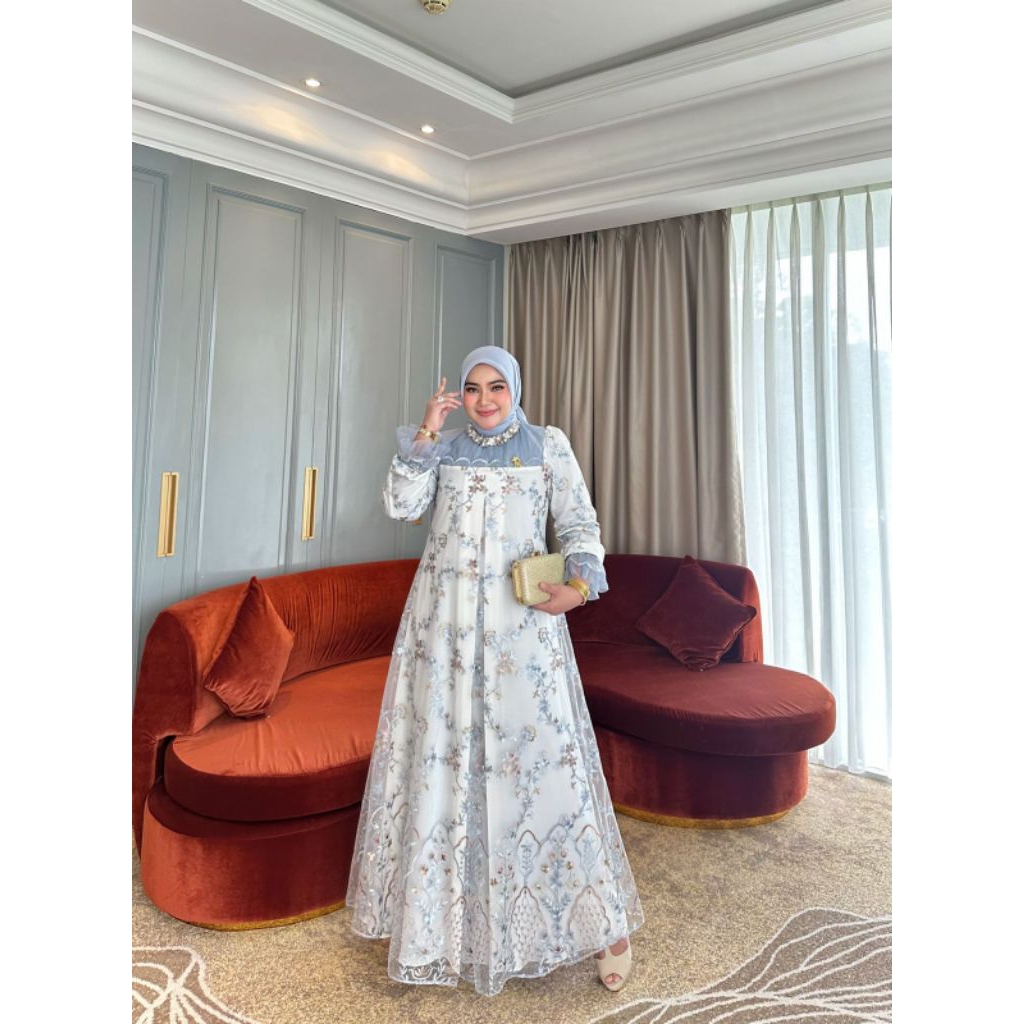 BISA COD/GAMIS LEBARAN 2026 GAMIS DELUNA DRESS ORI IRNA EMERALD/TERBESTSELLER/OOTDLEBARAN