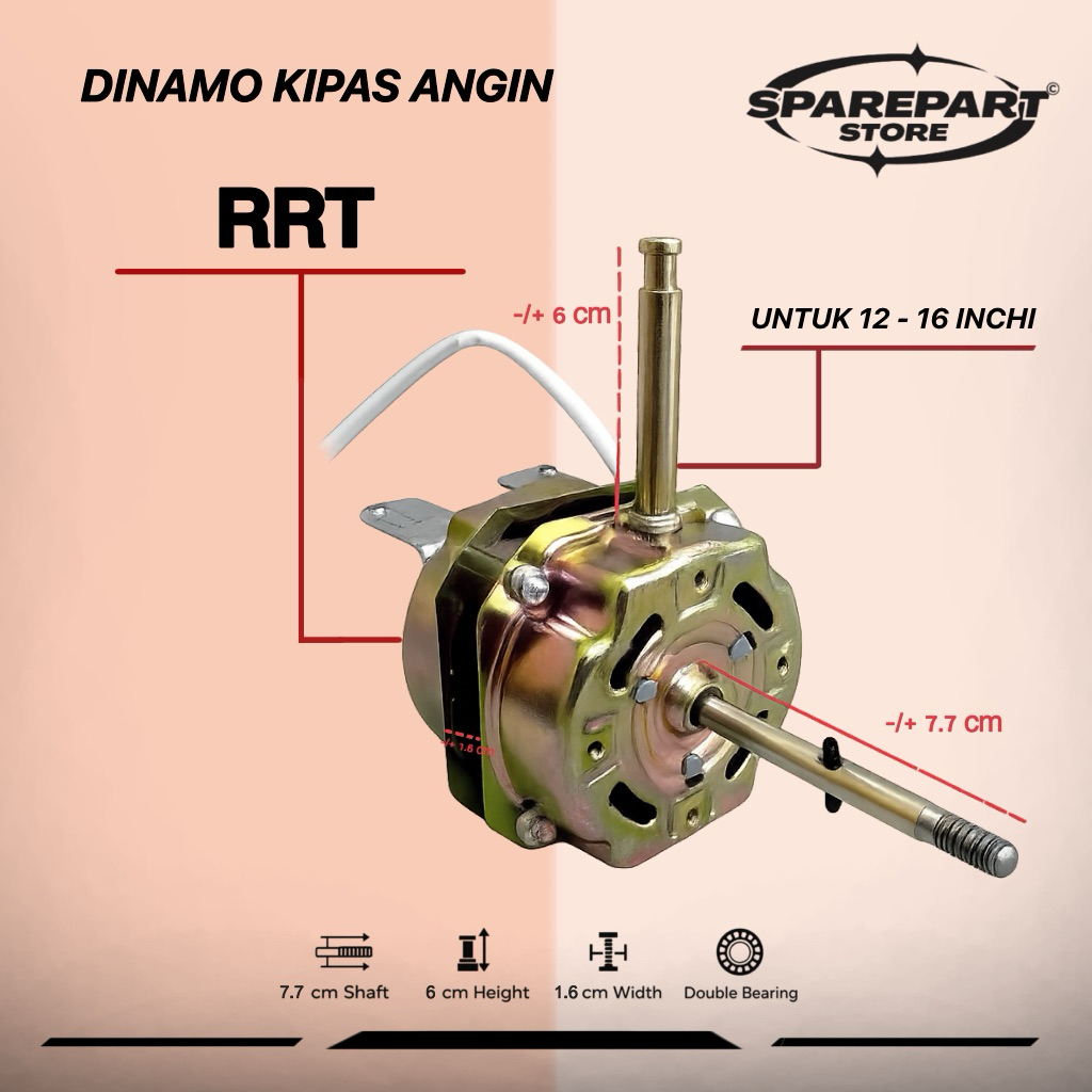DINAMO MESIN KIPAS ANGIN WALL FAN 12-16 INCH RRT / MOTOR KIPAS ANGIN UNIVERSAL AOYAMA GMC SANEX YASA