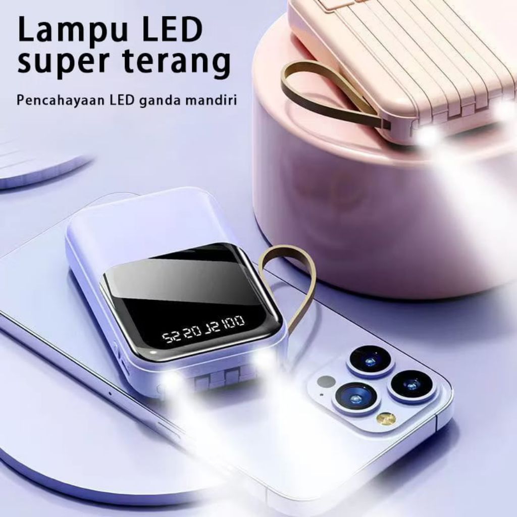 Powerbank 20000 mAh Fash Charging 4 usb Led senter