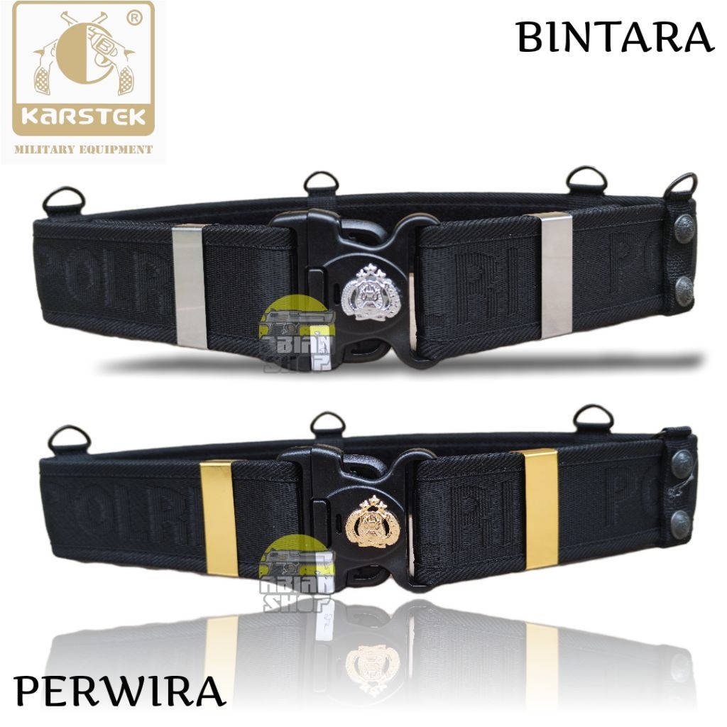 KOPEL PDL POLRI BRIMOB TACTICAL SABUK HITAM BINTARA & PERWIRA ORIGINAL KARSTEK