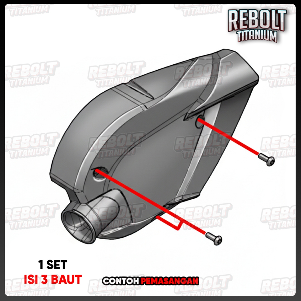 Baut Titanium Cover Intake Standar Vespa Grade 5 REBOLT