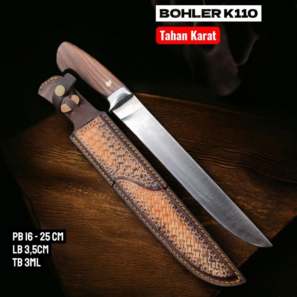Pisau Daging Bohler K110 Original Pb 16 - 25cm Sarung Kulit