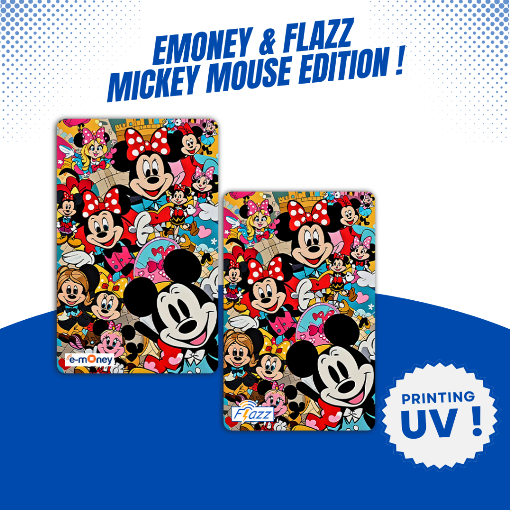 Emoney / Flazz Gen 2 Mickey Mouse - Custom Kartu Etoll Mandiri BCA Gen 2 - Support NFC