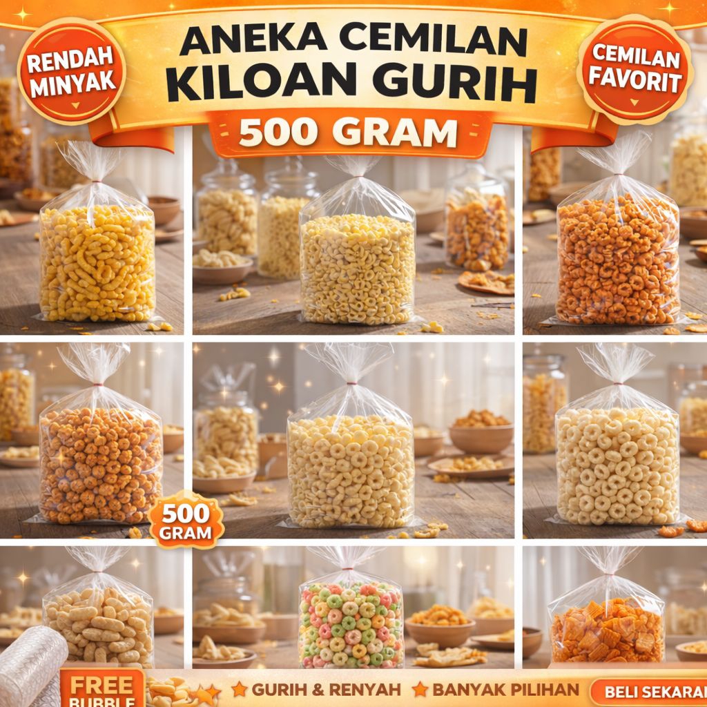 [Mura Snack] ANEKA CEMILAN KILOAN GURIH cocok untuk cemilan saat santai dan momen lebaran idul fitri