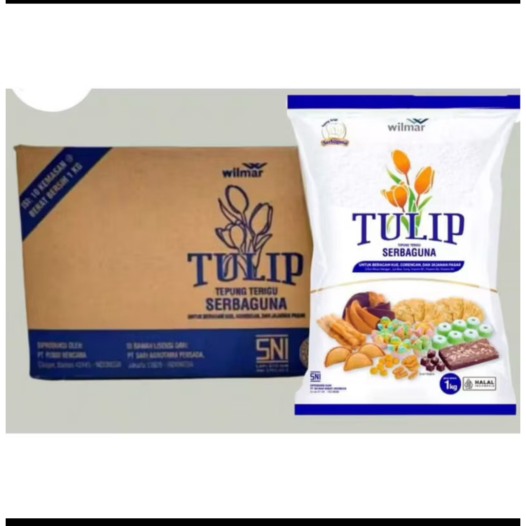 tepung terigu serbaguna tulip 1 kg 1 dus