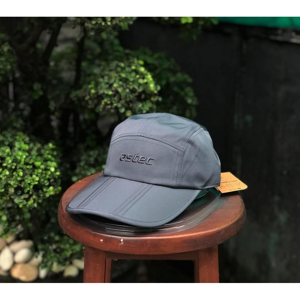 Astec Running Foldable Cap Dark Grey BNWT ORIGINAL BARANG RESMI STORE