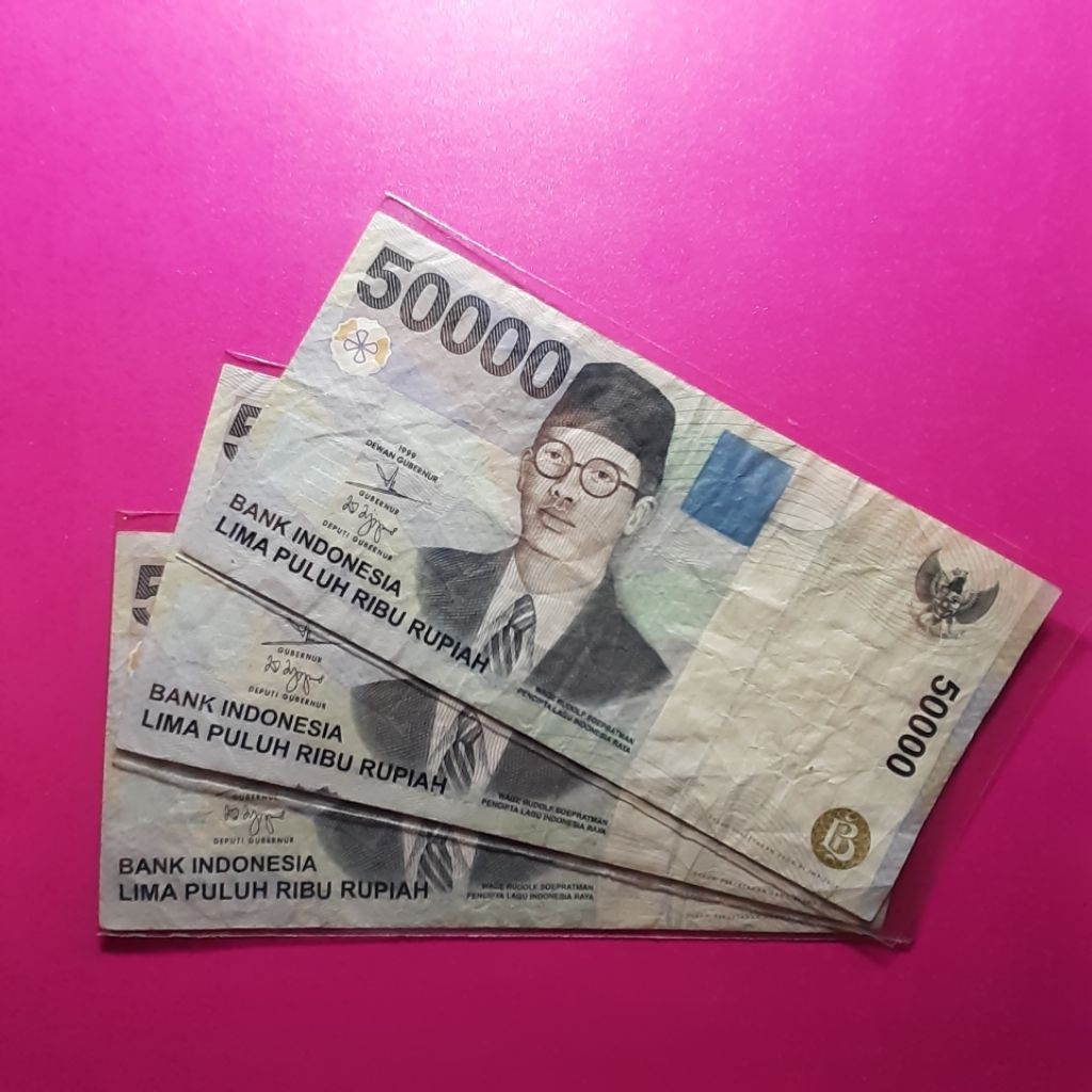 uang kuno 50000 rupiah wr. supratman