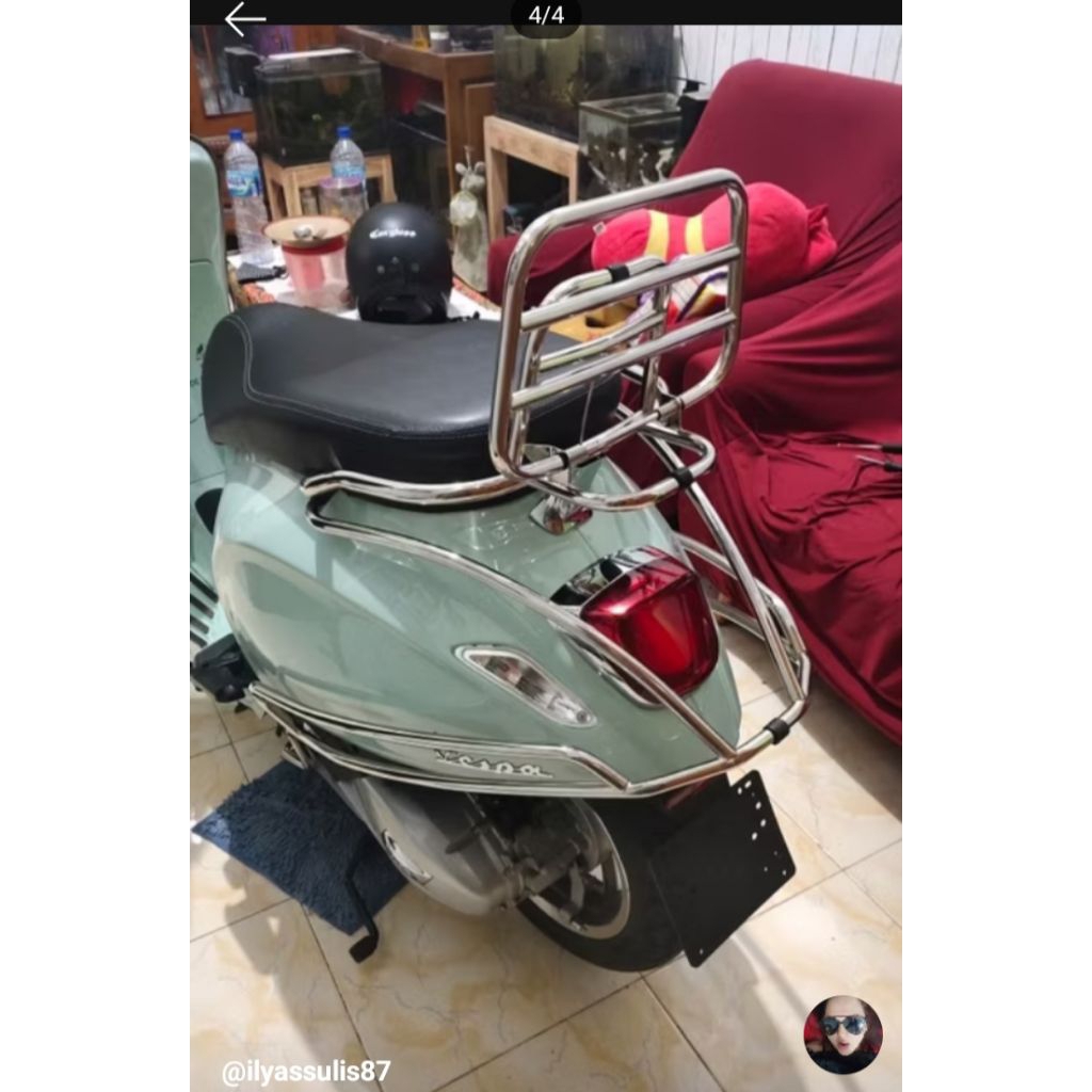 Back rack Vespa Sprint Primavera / Rak Sandaran belakang Vespa New Sprint Primavera
