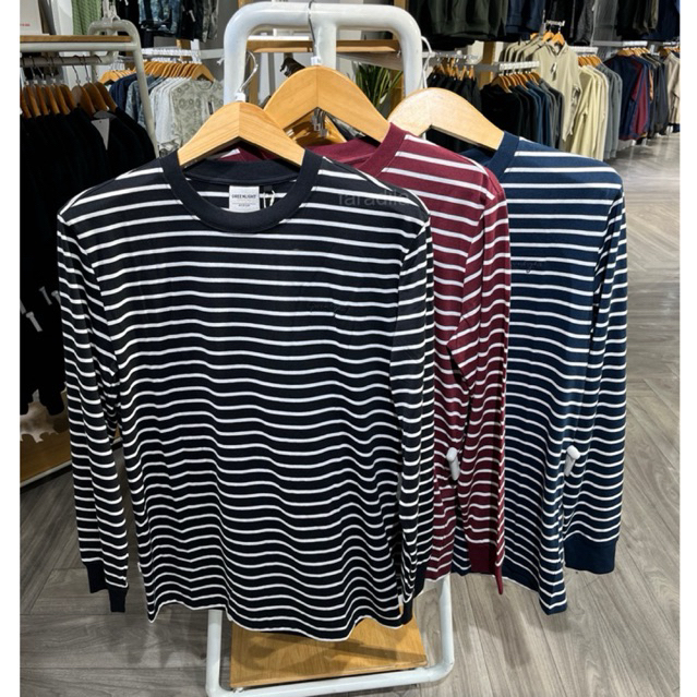 Kaos Greenlight Essential Stripe 3 Warna Regular Fit Cotton Polyester Pavao