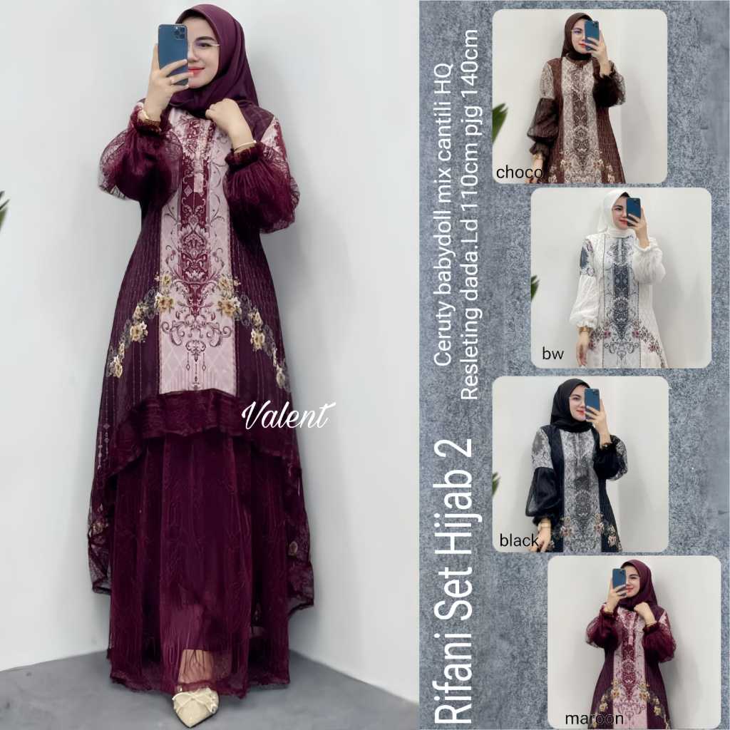Pakaian Wanita RIFANI SET HIJAB 2 Trend FASHION HQ From VaLeNT