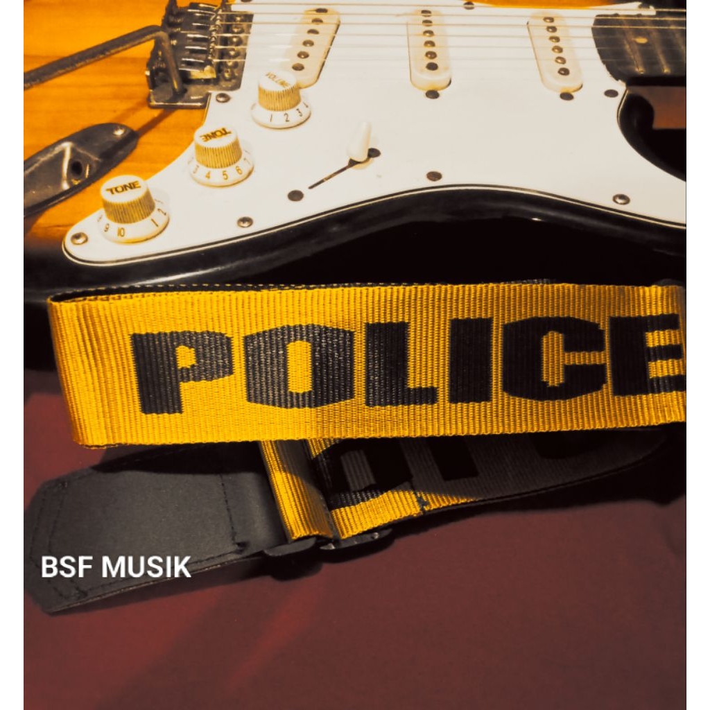 Sabuk Gitar atau Strap Gitar Murah POLICE LINE-Strap Gitar Akustik elektrik-Tali Gitar Akustik elekt