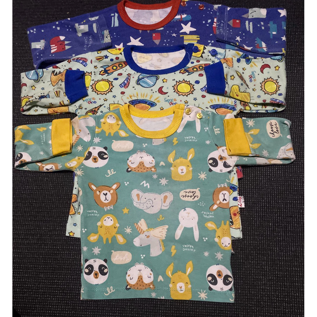 Baju-Kaos lengan panjanv anak laki2 unisek 2-3tahun branded velvet