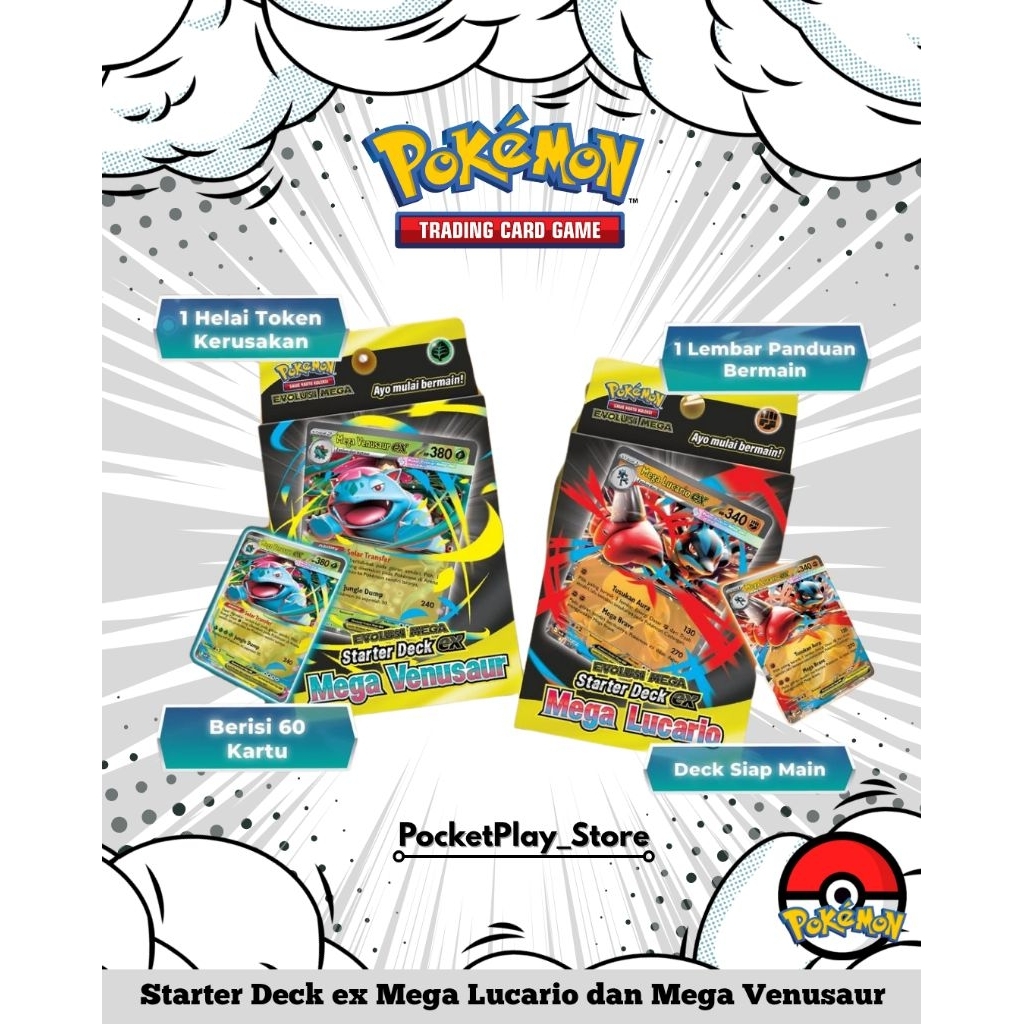 Pokemon Starter Deck ex Mega Lucario dan Mega Venusaur
