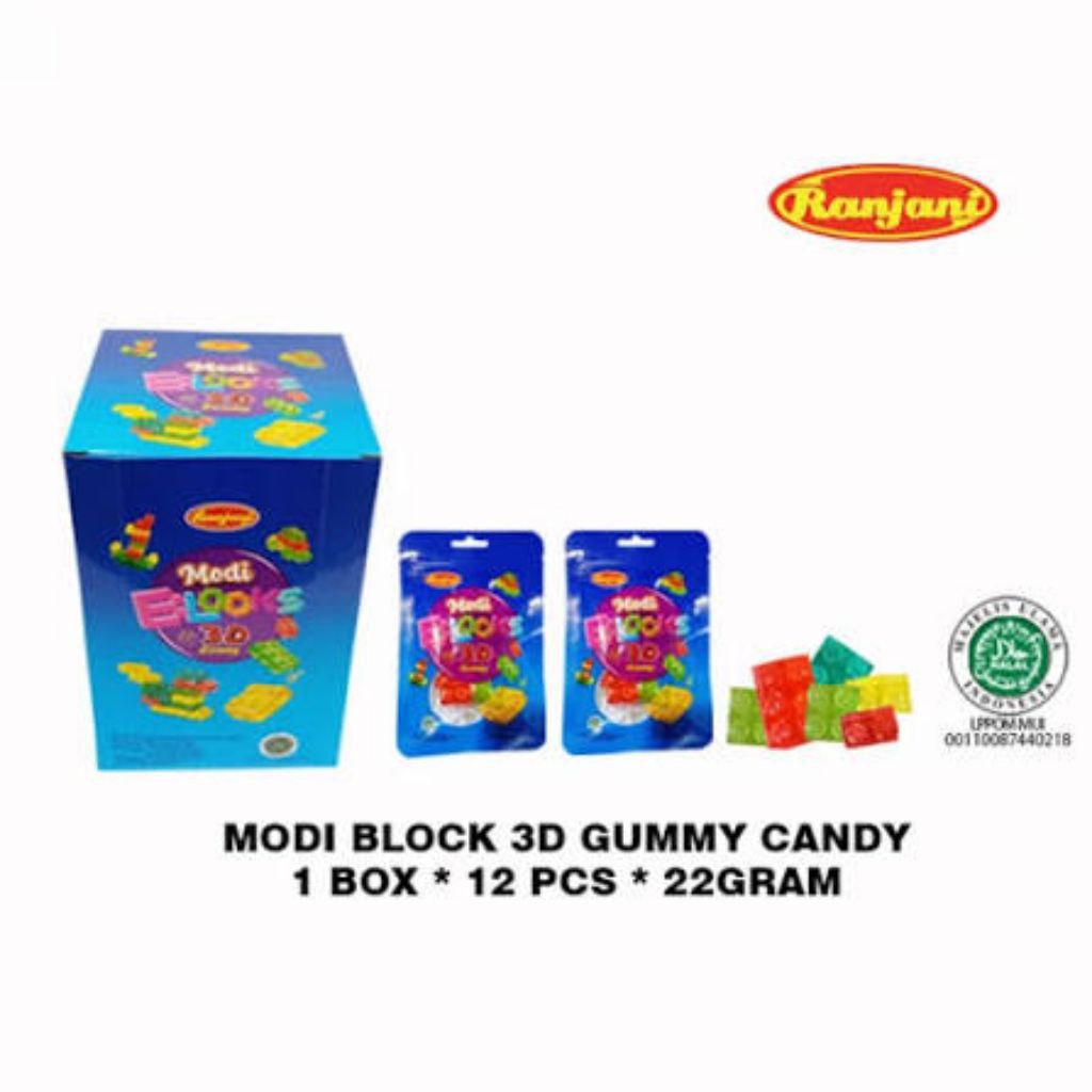 Ranjani Modi Blocks 3D Gummy 22 g 1 Box Isi 12 Pcs