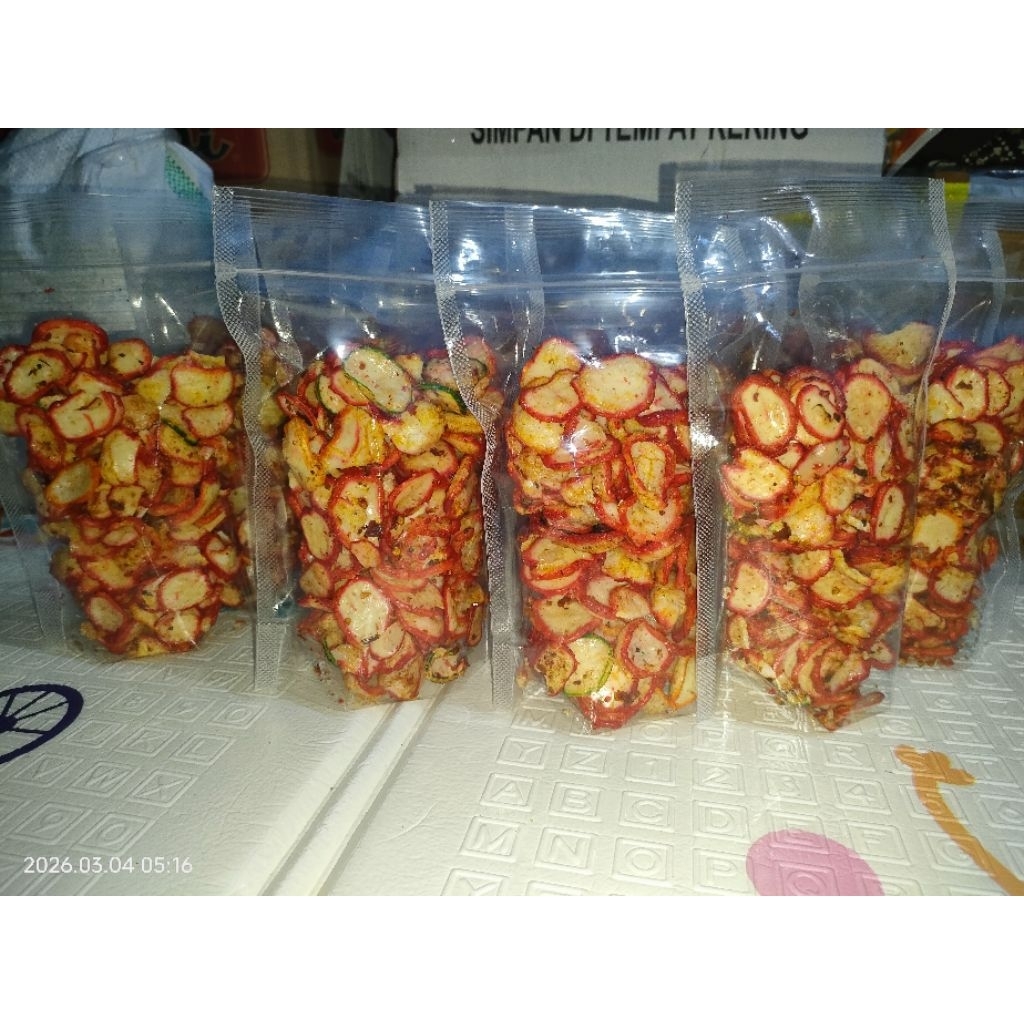 Krupuk Seblak Bantet Kering/ Kripik Seblak Pedas Mantap Bumbu Kencur