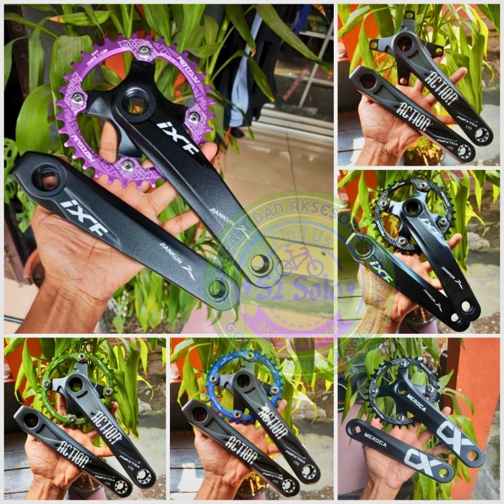 crank meroca alloy bcd 104 arm 170 crank 44t sepeda commuter bike federal mtb