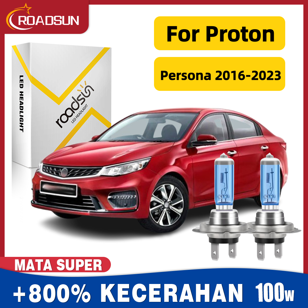 Cocok untuk Proton Persona 2016-2023 Halogen lamp 100W 15000LM Low Beam High Beam Super Terang 6000K