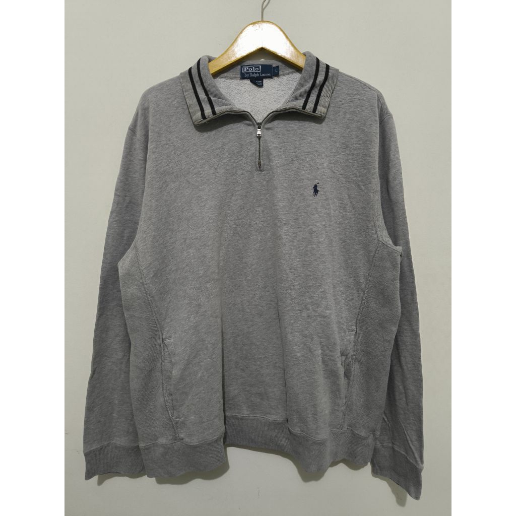 Jacket Sweater Halfzip Quarter zip Polo Ralph Lauren Grey size L-XL