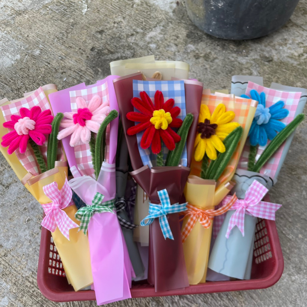 Bucket Bunga / Bucket Bunga Kawat Bulu / Bucket Bunga Lucu / Bucket Bunga / Bucket Bunga Kawat Bulu 