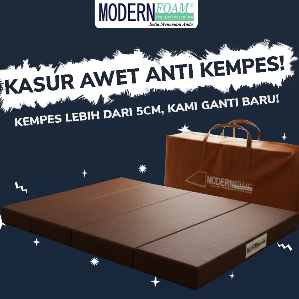 Kasur Busa Lipat MODERN FOAM - Kasur Lantai Jepang (Tatami) Portable Busa Rebonded Anti Kempes