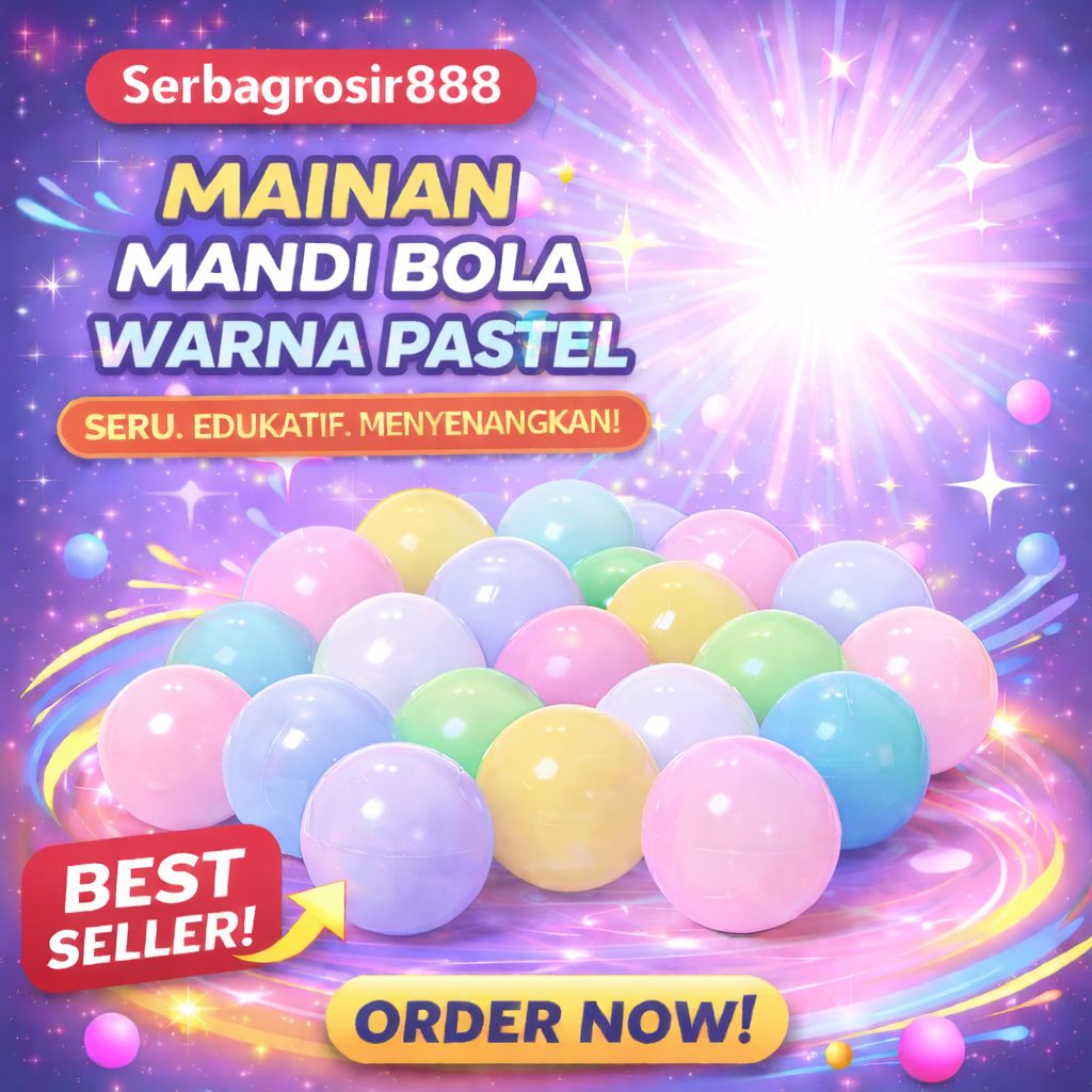 AQUATIC MANDI BOLA mandi bola warna pastel isi 50pcs - mandi bola warna soft - mandi bola pastel SNI