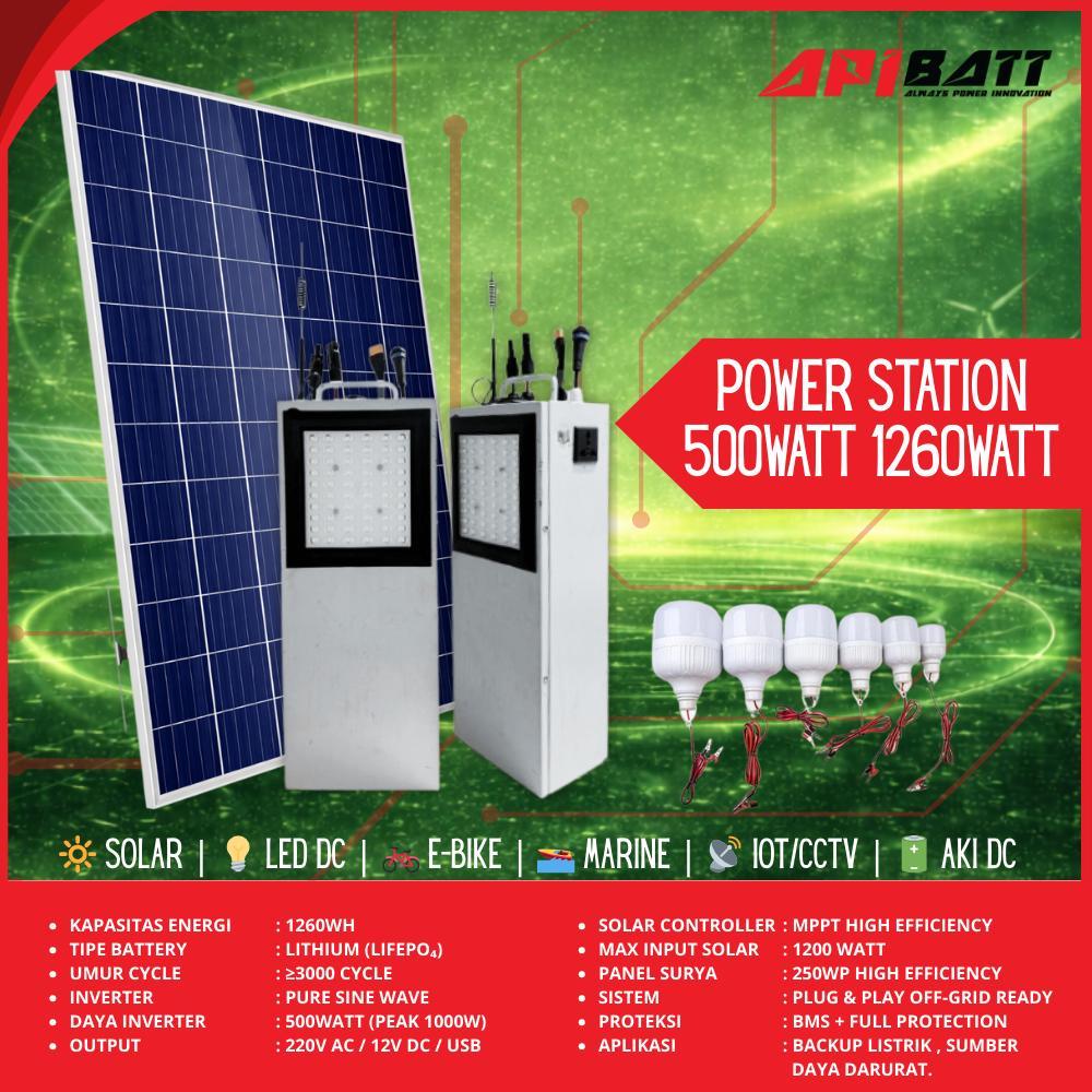 PANEL SURYA 250WP MINI PLTS OFF GRID 1260WH INVERTER 500 SAMPAI 2000WATT SIAP PAKAI