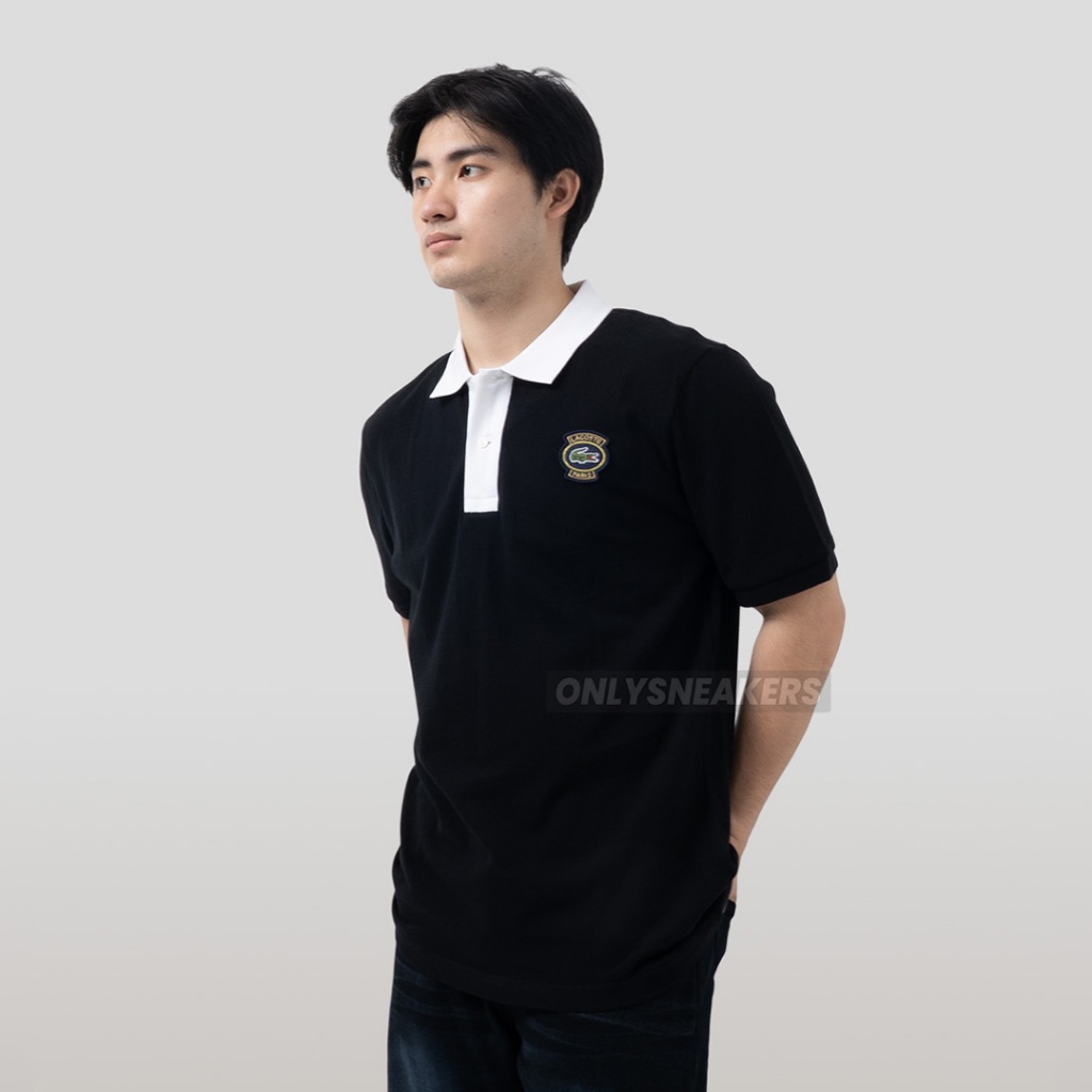 LACOSTE BADGE FRENCH STYLE POLO BLACK