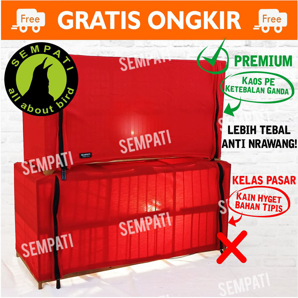 Sempati Krodong Dongdang Merpati 3 Pasang 6 Pintu Kaos PE Premium Double Resleting Dua Sleting Kerod